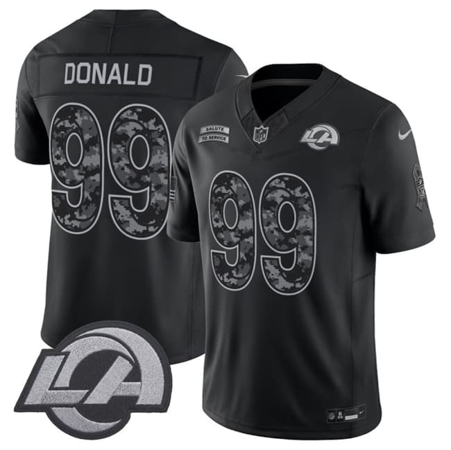 Los Angeles Rams #99 Aaron Donald Black 2026 F.U.S.E. Salute to Service Limited Football Stitched Jersey Los Angeles Rams #99 Aaron Donald Black 2026 F.U.S.E. Salute to Service Limited Football Stitched Jersey