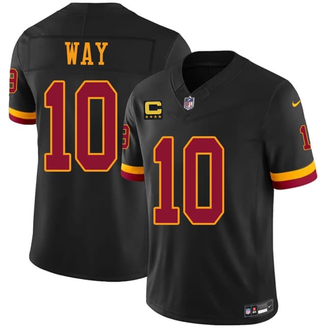 Washington Commanders #10 Tress Way Black 2026 F.U.S.E. With 4-Star C Patch Vapor Limited Football Stitched Jersey