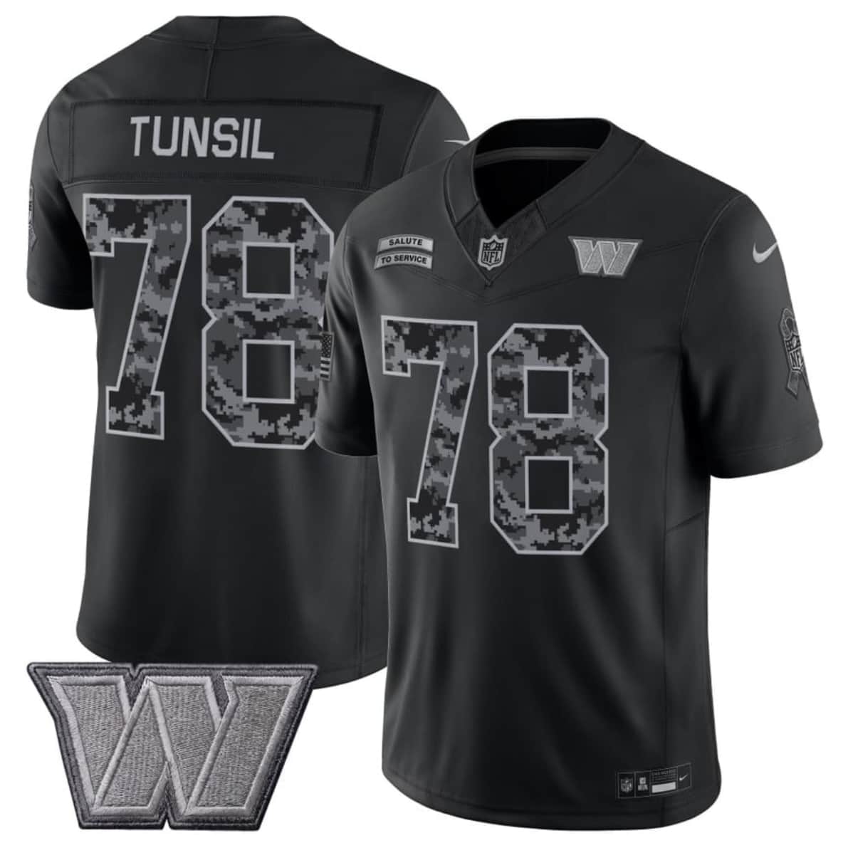 Washington Commanders #78 Laremy Tunsil Black F.U.S.E. 2026 Salute to Service Limited Football Stitched Jersey