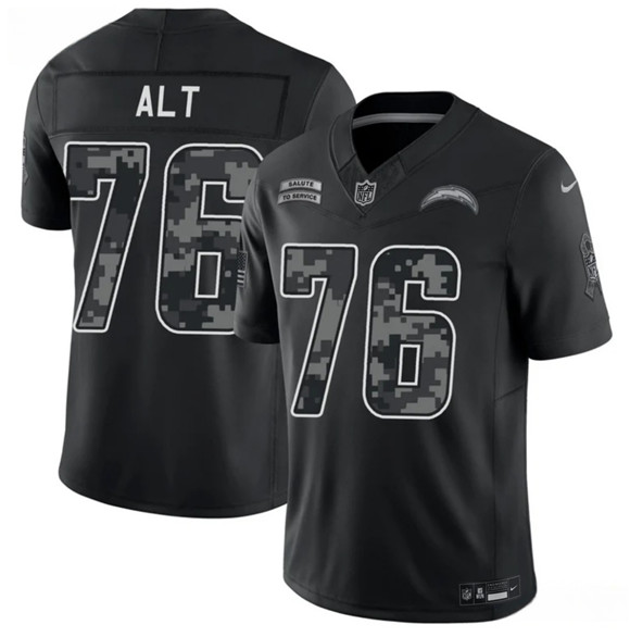 Los Angeles Chargers #76 Joe Alt Black 2026 F.U.S.E. Salute to Service Limited Football Stitched Jersey