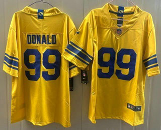 Los Angeles Rams #99 Aaron Donald Limited Yewllow Vapor Jersey Los Angeles Rams #99 Aaron Donald Limited Yewllow Vapor Jersey