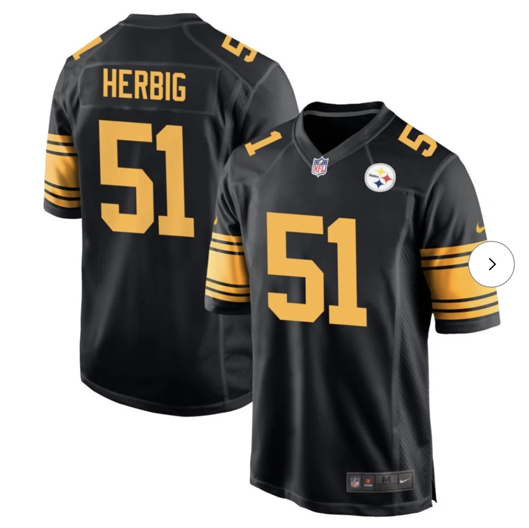 Pittsburgh Steelers #51 Nick Herbig Black Color Rush Limited Jersey