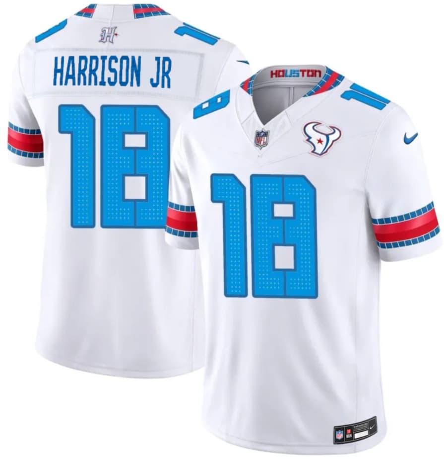 Houston Texans #18 Marvin Harrison Jr White 2026 F.U.S.E. Rivalries Collection Limited Football Stitched Jersey