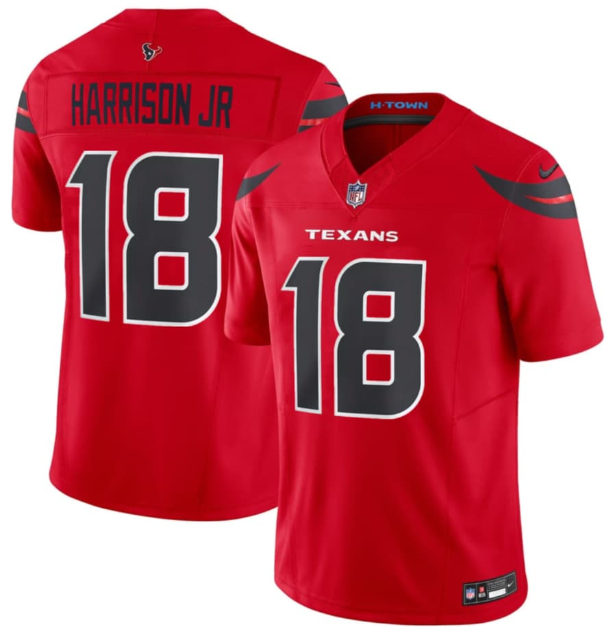 Houston Texans #18 Marvin Harrison Jr Red 2024 Alternate Vapor F.U.S.E. Limited Football Stitched Jersey Houston Texans #18 Marvin Harrison Jr Red 2024 Alternate Vapor F.U.S.E. Limited Football Stitched Jersey