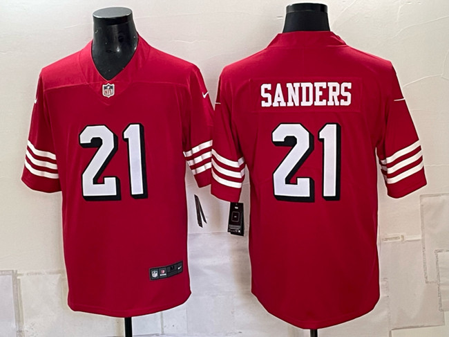 San Francisco 49ers #21 Deion Sanders Red Vapor Untouchable Limited Stitched Jersey