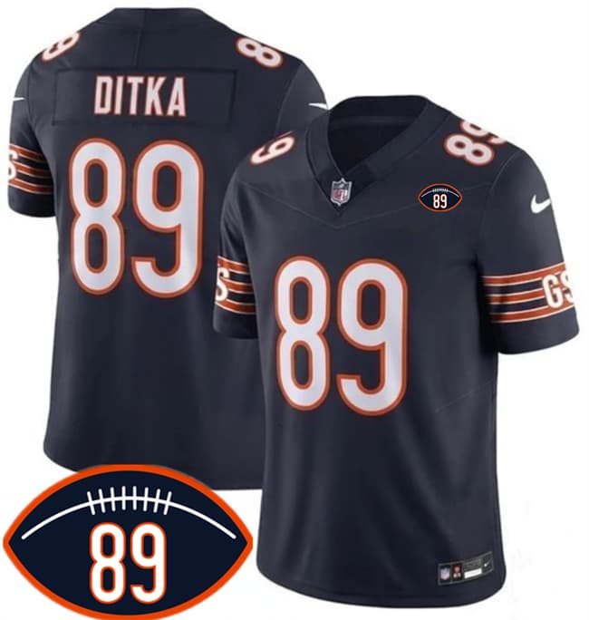Chicago Bears #89 Mike Ditka Navy 2026 With Mike Ditka 89 Patch F.U.S.E. Vapor Untouchable Limited Football Stitched Jersey