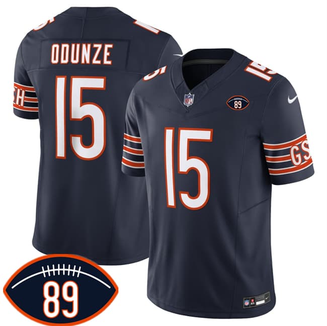 Chicago Bears #15 Rome Odunze Navy 2026 F.U.S.E. With Mike Ditka 89 Patch Vapor Untouchable Limited Football Stitched Jersey Chicago Bears #15 Rome Odunze Navy 2026 F.U.S.E. With Mike Ditka 89 Patch Vapor Untouchable Limited Football Stitched Jersey