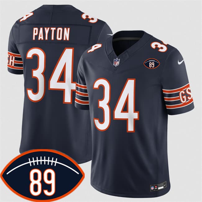 Chicago Bears #34 Walter Payton Navy 2026 With Mike Ditka 89 Patch F.U.S.E. Vapor Untouchable Limited Football Stitched Jersey Chicago Bears #34 Walter Payton Navy 2026 With Mike Ditka 89 Patch F.U.S.E. Vapor Untouchable Limited Football Stitched Jersey