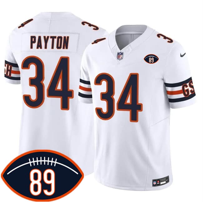 Chicago Bears #34 Walter Payton White 2026 F.U.S.E. With Mike Ditka 89 Patch Vapor Untouchable Limited Football Stitched Jersey Chicago Bears #34 Walter Payton White 2026 F.U.S.E. With Mike Ditka 89 Patch Vapor Untouchable Limited Football Stitched Jersey