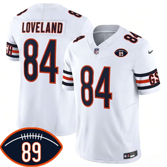 Chicago Bears #84 Colston Loveland White 2026 F.U.S.E. With Mike Ditka 89 Patch Vapor Untouchable Limited Football Stitched Jersey