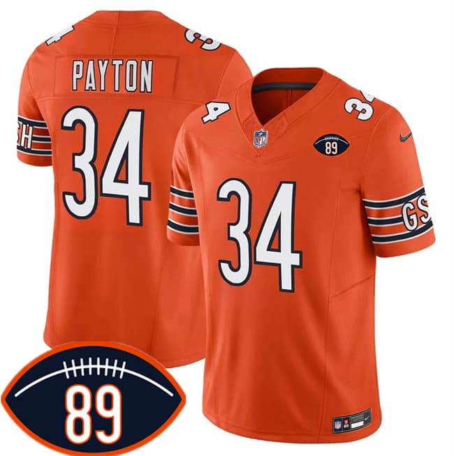 Chicago Bears #34 Walter Payton Orange 2026 F.U.S.E. With Mike Ditka 89 Patch Vapor Untouchable Limited Football Stitched Jersey Chicago Bears #34 Walter Payton Orange 2026 F.U.S.E. With Mike Ditka 89 Patch Vapor Untouchable Limited Football Stitched Jersey