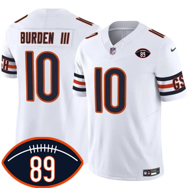 Chicago Bears #10 Luther Burden III White 2026 F.U.S.E. With Mike Ditka 89 Patch Vapor Untouchable Limited Football Stitched Jersey