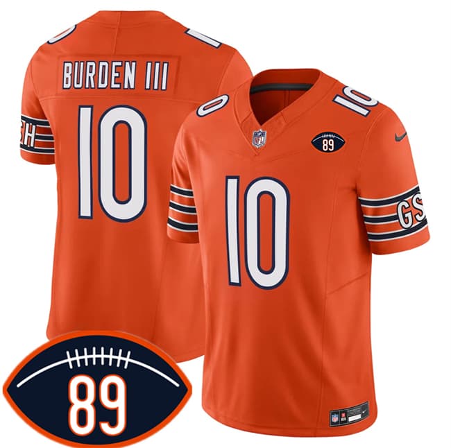 Chicago Bears #10 Luther Burden III Orange 2026 F.U.S.E. With Mike Ditka 89 Patch Vapor Untouchable Limited Football Stitched Jersey