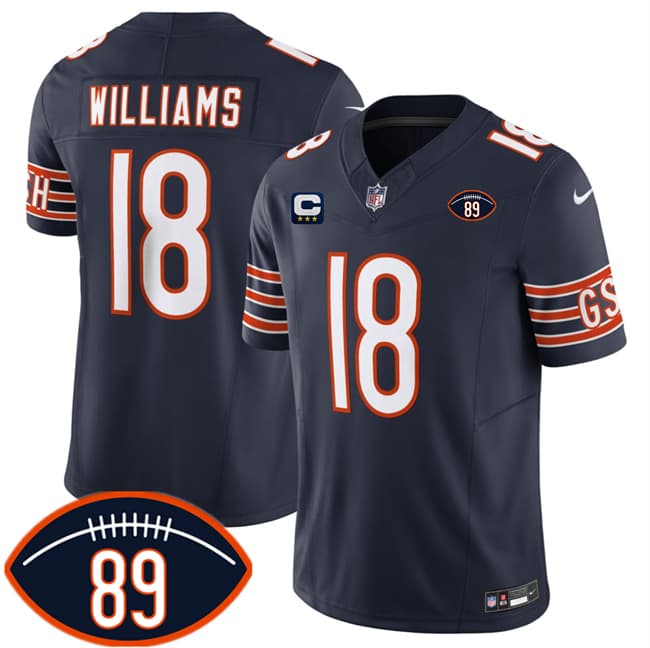 Chicago Bears #18 Caleb Williams Navy 2026 With Mike Ditka 89 Patch And With 3-star C Patch Vapor Untouchable Limited Football Stitched Jersey Chicago Bears #18 Caleb Williams Navy 2026 With Mike Ditka 89 Patch And With 3-star C Patch Vapor Untouchable Limited Football Stitched Jersey