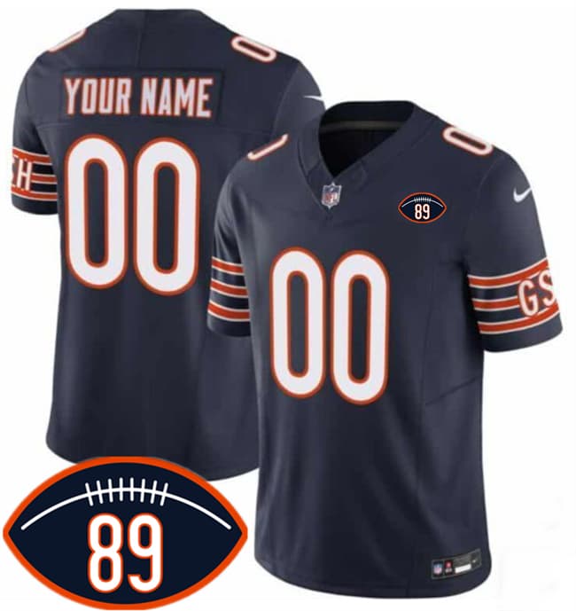 Chicago Bears Active Player Custom Navy 2026 With Mike Ditka 89 Patch F.U.S.E. Vapor Untouchable Limited Football Stitched Jersey