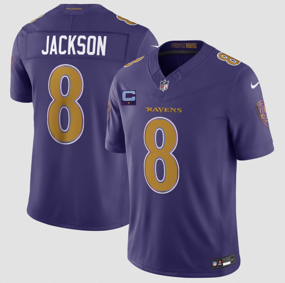 Baltimore Ravens #8 Lamar Jackson Purple 2026 F.U.S.E. Alternate Vapor Limited Football Stitched Jersey