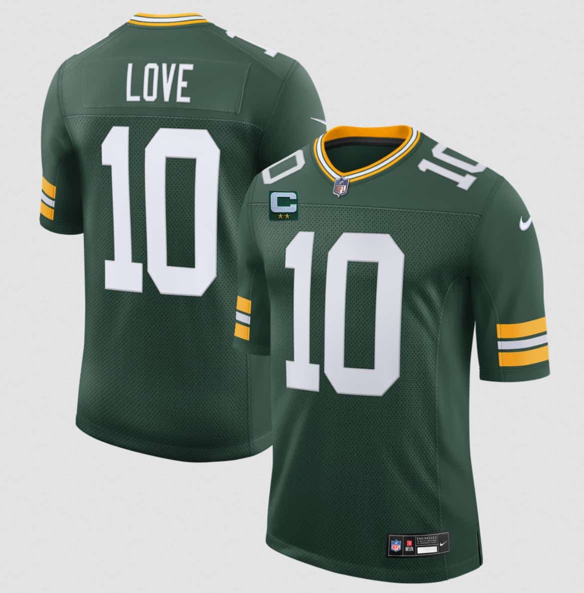 Green Bay Packers #10 Jordan Love Green With 2-Star C Patch New Vapor Untouchable Limited Football Stitched Jersey Green Bay Packers #10 Jordan Love Green With 2-Star C Patch New Vapor Untouchable Limited Football Stitched Jersey