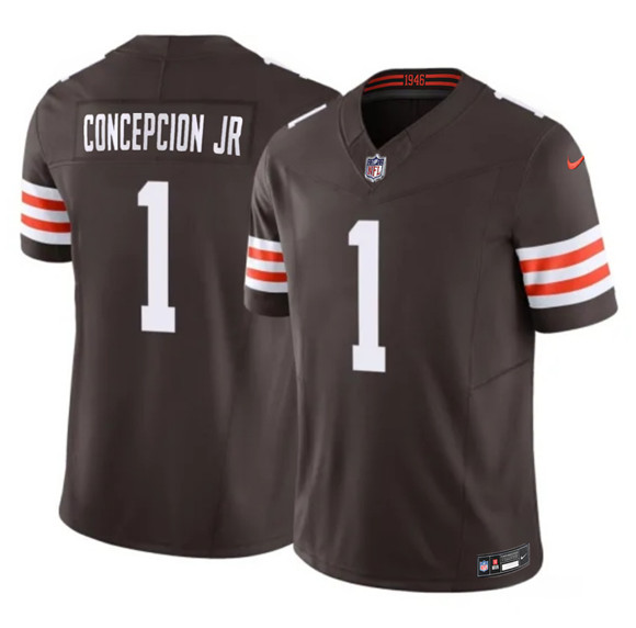 Cleveland Browns #1 KC Concepcion Jr Brown 2026 F.U.S.E. Vapor Limited Football Stitched Jersey