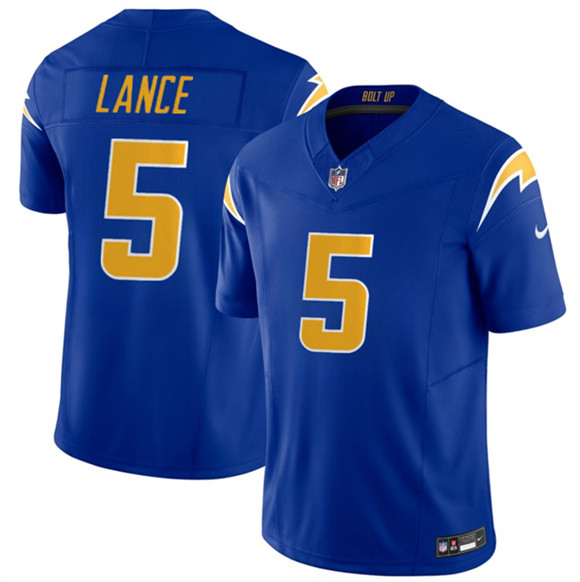 Los Angeles Chargers #5 Trey Lance Royal 2026 F.U.S.E Vapor Limited Football Stitched Jersey Los Angeles Chargers #5 Trey Lance Royal 2026 F.U.S.E Vapor Limited Football Stitched Jersey