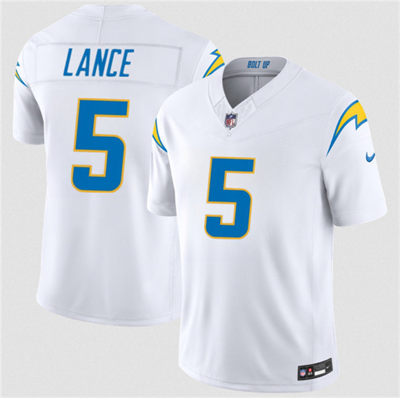 Los Angeles Chargers #5 Trey Lance White 2026 F.U.S.E. Vapor Limited Football Stitched Jersey Los Angeles Chargers #5 Trey Lance White 2026 F.U.S.E. Vapor Limited Football Stitched Jersey