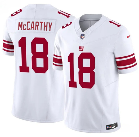 New York Giants #18 J.J. McCarthy White 2026 F.U.S.E. Vapor Untouchable Limited Football Stitched Jersey New York Giants #18 J.J. McCarthy White 2026 F.U.S.E. Vapor Untouchable Limited Football Stitched Jersey