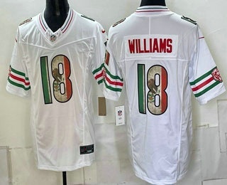 Chicago Bears #18 Caleb Williams White Mexico FUSE Throwback Stitched Jersey Chicago Bears #18 Caleb Williams White Mexico FUSE Throwback Stitched Jersey