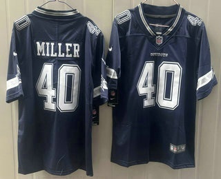 Dallas Cowboys #40 Von Miller Limited Navy Vapor Jersey