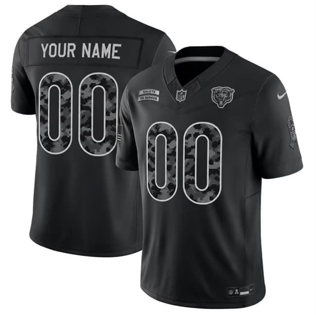 Chicago Bears Active Player Custom Black F.U.S.E. 2026 Salute to Service Limited Football Stitched Jersey