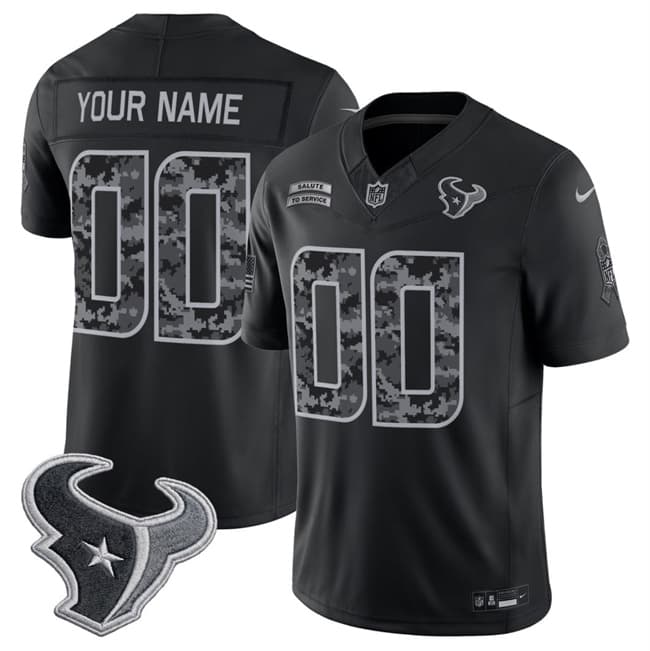 Houston Texans Active Player Custom Black F.U.S.E. 2026 Salute to Service Limited Football Stitched Jersey