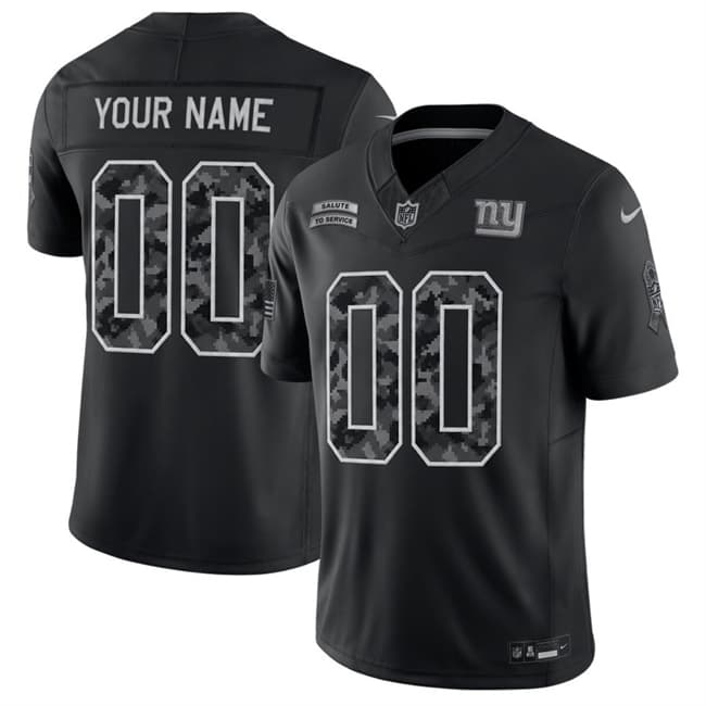 New York Giants Active Player Custom Black F.U.S.E. 2026 Salute to Service Limited Football Stitched Jersey
