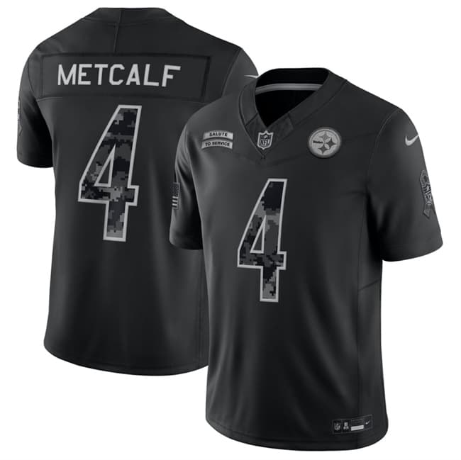 Pittsburgh Steelers #4 DK Metcalf Black F.U.S.E. 2026 Salute to Service Limited Football Stitched Jersey
