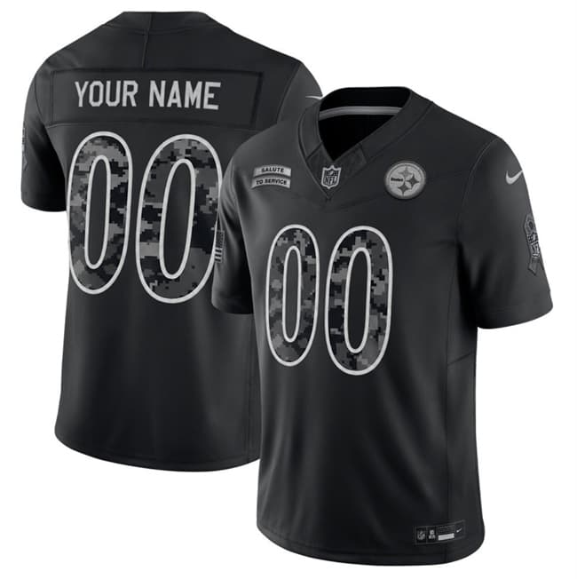 Pittsburgh Steelers Active Player Custom Black F.U.S.E. 2026 Salute to Service Limited Football Stitched Jersey