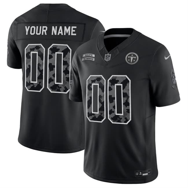 Tennessee Titans Active Player Custom Black F.U.S.E. 2026 Salute to Service Limited Football Stitched Jersey
