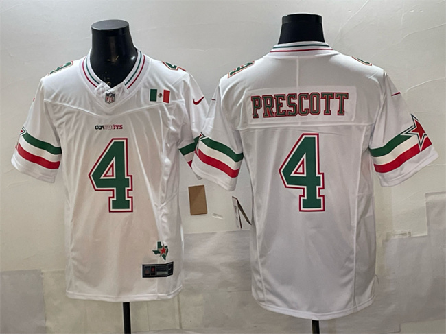 Dallas Cowboys #4 Dak Prescott 2024 Mexico White F.U.S.E. Stitched Football Jersey Dallas Cowboys #4 Dak Prescott 2024 Mexico White F.U.S.E. Stitched Football Jersey