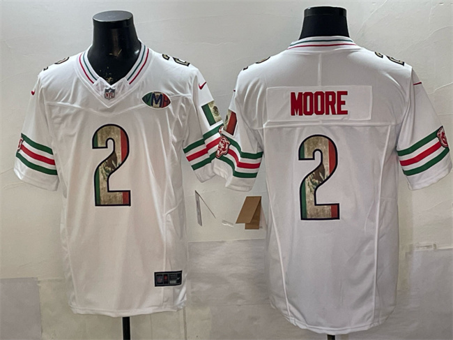 Chicago Bears #2 D.J. Moore White Mexico F.U.S.E. With VMH Patch Stitched Football Jersey Chicago Bears #2 D.J. Moore White Mexico F.U.S.E. With VMH Patch Stitched Football Jersey