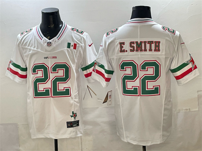 Dallas Cowboys #22 Emmitt Smith 2024 Mexico White F.U.S.E. Stitched Football Jersey Dallas Cowboys #22 Emmitt Smith 2024 Mexico White F.U.S.E. Stitched Football Jersey