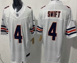 Chicago Bears #4 D'Andre Swift Limited White FUSE Vapor Jersey Chicago Bears #4 D'Andre Swift Limited White FUSE Vapor Jersey