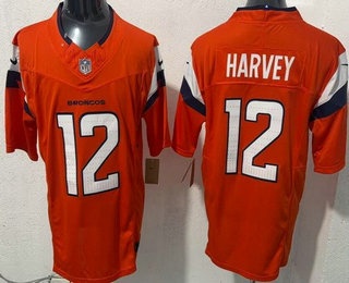 Denver Broncos #12 Rj Harvey Limited Orange FUSE Vapor Jersey Denver Broncos #12 Rj Harvey Limited Orange FUSE Vapor Jersey