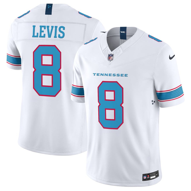 Tennessee Titans #8 Will Levis White 2026 F.U.S.E. Vapor Limited Stitched Football Jersey Tennessee Titans #8 Will Levis White 2026 F.U.S.E. Vapor Limited Stitched Football Jersey