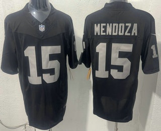 Las Vegas Raiders #15 Fernando Mendoza Limited Black FUSE Vapor Jersey Las Vegas Raiders #15 Fernando Mendoza Limited Black FUSE Vapor Jersey