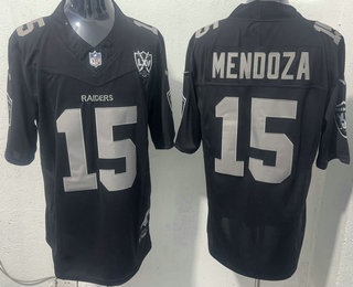 Las Vegas Raiders #15 Fernando Mendoza Limited Black Fashion FUSE Vapor Jersey Las Vegas Raiders #15 Fernando Mendoza Limited Black Fashion FUSE Vapor Jersey
