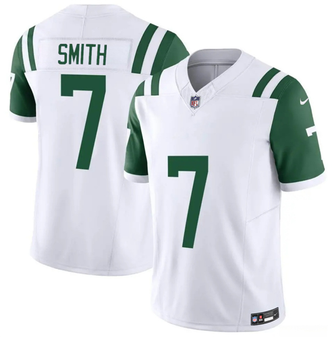New York Jets #7 Geno Smith White 2025 F.U.S.E. Classic Alternate Vapor Untouchable Limited Stitched Jersey New York Jets #7 Geno Smith White 2025 F.U.S.E. Classic Alternate Vapor Untouchable Limited Stitched Jersey