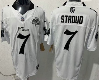Houston Texans #7 CJ Stroud Limited White Screwstan FUSE Vapor Jersey Houston Texans #7 CJ Stroud Limited White Screwstan FUSE Vapor Jersey