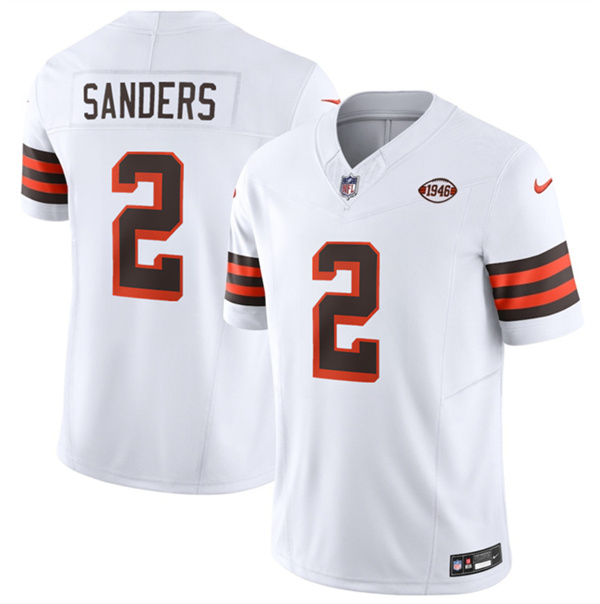 Cleveland Browns #2 Shedeur Sanders White 2026 1946 Collection F.U.S.E. Vapor Limited Football Stitched Jersey Cleveland Browns #2 Shedeur Sanders White 2026 1946 Collection F.U.S.E. Vapor Limited Football Stitched Jersey