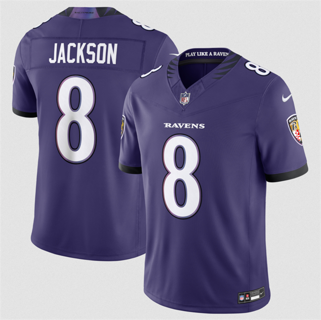 Baltimore Ravens #8 Lamar Jackson Purple 2026 F.U.S.E Vapor Stitched Limited Football Jersey