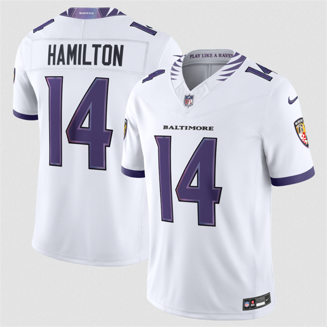 Baltimore Ravens #14 Kyle Hamilton White 2026 F.U.S.E. Stitched Vapor Limited Football Jersey