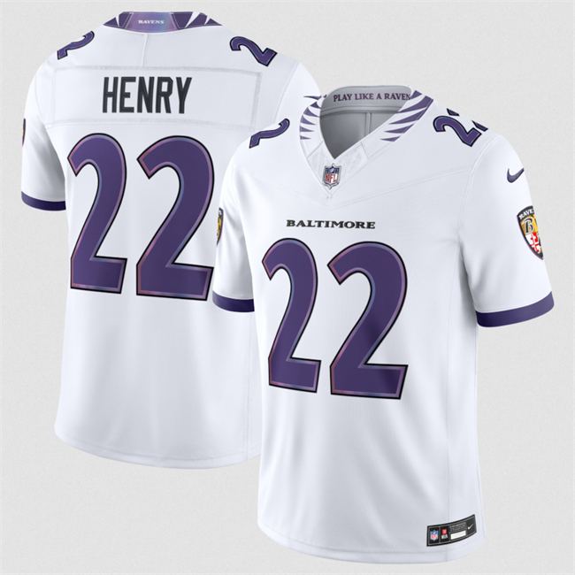Baltimore Ravens #22 Derrick Henry White 2026 F.U.S.E. Vapor Stitched Limited Football Jersey