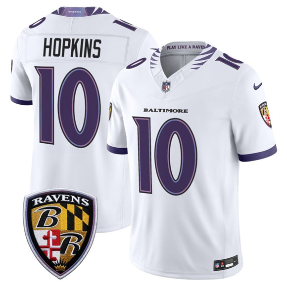 Baltimore Ravens #10 DeAndre Hopkins White 2026 F.U.S.E. Vapor Limited Football Stitched Jersey
