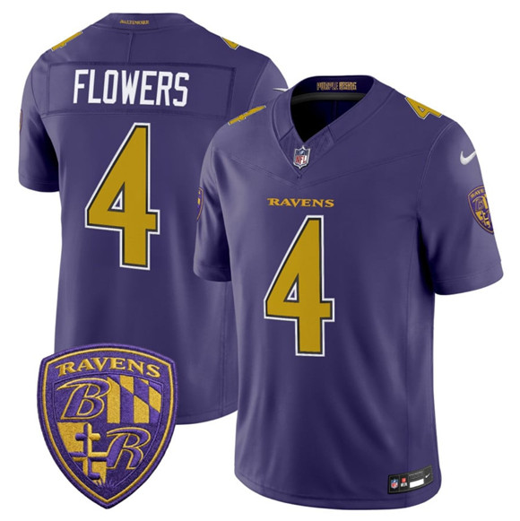 Baltimore Ravens #4 Zay Flowers Purple 2026 F.U.S.E. Alternate Vapor Limited Football Stitched Jersey
