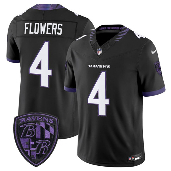 Baltimore Ravens #4 Zay Flowers Black 2026 F.U.S.E. Alternate Vapor Limited Football Stitched Jersey